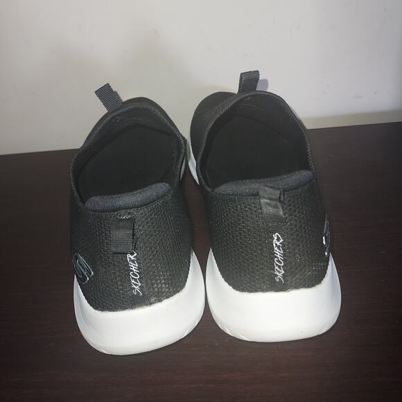 Skechers Womens Knit Sneakers 10M Slip Ons Ultra Flex First Comfort Black White - Picture 3 of 13